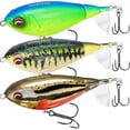 thumbnail image 1 of TRUSCEND Top Water Bass Lures with BKK Hooks, Top Water Whopper Plopper Lure for Freshwater or Saltwater, Fishing Lures for Trout Catfish Pike, Surface Wobble PoPobait Baits Fishing Gifts for Men, 1 of 8