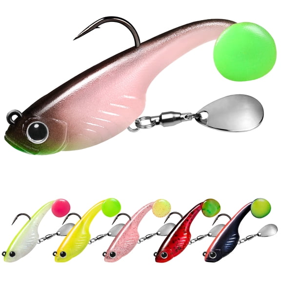 TRUSCEND Pre-Rigged Soft Fishing Lures, Super Durable Soft Swimbait, Well-Made Lifelike Swim Baits, Weedless Lure for Bass Trout Walleye, Saltwater Fishing Gear Gifts for Men