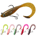 thumbnail image 1 of TRUSCEND Duramax Soft Fishing Lures with BKK Hooks, Easy Catch Curly & T-Tail for Trembly Sinking & Vibrating Swim, UV or Glow Effect for All Conditions, Pre-rigged Swimbait for Bass Trout Crappie, 1 of 9