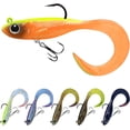 thumbnail image 1 of TRUSCEND Duramax Soft Fishing Lures with BKK Hooks, Easy Catch Curly & T-Tail for Trembly Sinking & Vibrating Swim, UV or Glow Effect for All Conditions, Pre-rigged Swimbait for Bass Trout Crappie, 1 of 8
