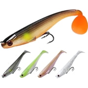 TRUSCEND Easy Catch Shadtale with BKK Hooks, Unique Vibrating Swim and Trembly Jigging Action for More Bites, Amazing Soft Fishing Lures for Bass Trout Crappie, Must-haves for Family Fishing