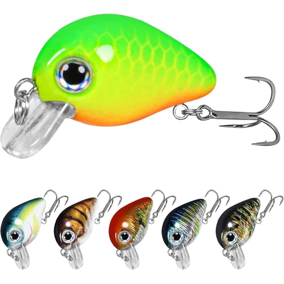 TRUSCEND Easy Catch Squarebill Crankbaits, Lifelike Fishing Lures for Bass Trout Crappie Bluegill, Artificial Hard Bait for Freshwater Swimmax Creek Crank Baits, Fishing Gifts for Family Fishing