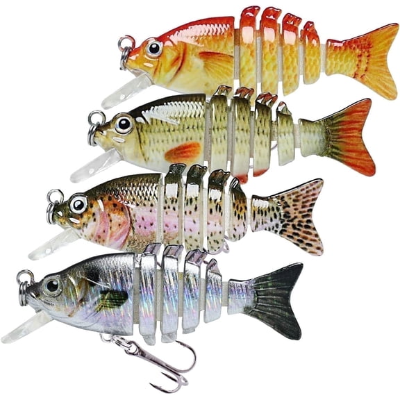 TRUSCEND Swimmax Creek Fishing King, Lifelike Fishing Lures for Bass Trout Crappie Bluegill Panfish, Smallest Jointed Swimbaits for Freshwater, Easy Catch Crankbait Fishing Gifts for Family Fishing