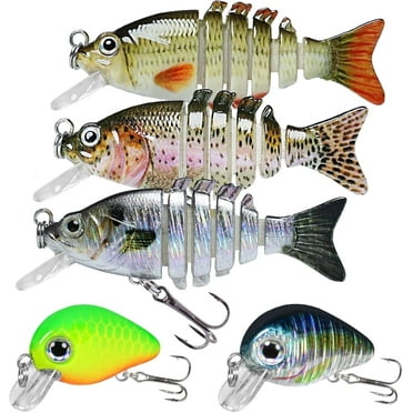 TRUSCEND Swimmax Creek Fishing King, Lifelike Fishing Lures for Bass Trout Crappie Bluegill Panfish, Smallest Jointed Swimbaits for Freshwater, Easy Catch Crankbait Fishing Gifts for Family Fishing