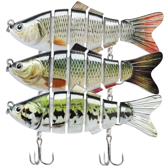 TRUSCEND Swimmax Fishing Lure with BKK Hook, Easy Catch: Wiggling, Vibrating, Rattling with Noise, Heavy-Duty Dyneema Fiber Jointed Swimbait for Bass, Trout, Crappie,Ideal for Family Fishing