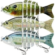 TRUSCEND Fishing Lures for Bass Swimbaits for Bass Fishing Segmented Multi Jointed Swim Baits Slow Sinking Swimming Lures for Freshwater Saltwater Fishing Gear Lure Kit Fishing Gifts Plugs 3in/0.4oz