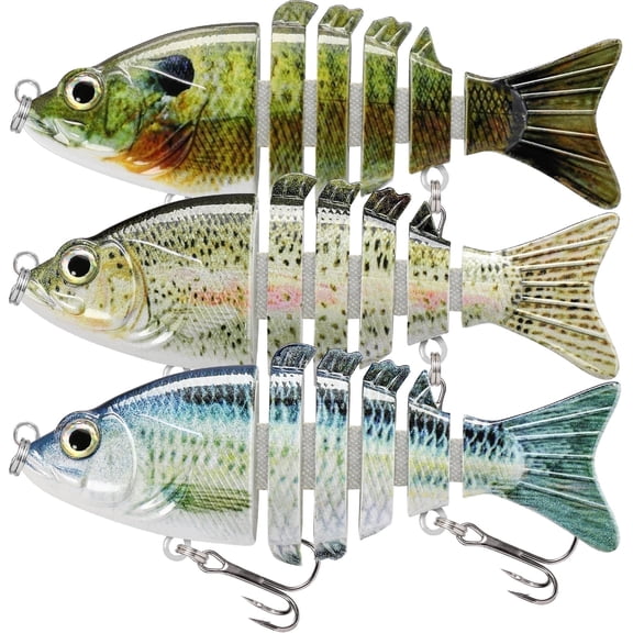 TRUSCEND Fishing Lures for Bass Trout Crappie, Lifelike Swim Baits Bass Fishing Gear Accessories for Walleye and Pike Slow Sinking Freshwater Saltwater Jigs, Amazing Fishing Gifts for Men