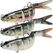 TRUSCEND Swimmax Fishing Lures for Bass Trout, Multi Jointed Swimbaits Slow Sinking Bionic Swimming Lures Bass Freshwater Saltwater, Lifelike Fishing Lures Kit Gifts for Family Fishing 5.4"/0.9oz