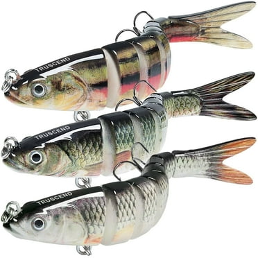 TRUSCEND Easy Catch Swimmax, Magic Noisy Turbulent Wiggling and Vibrating Actions for More Bites, Segmented Swimbait Jointed by Dyneema Strongest Fiber,Lifelike Fishing Lures for Relax Family Fishing