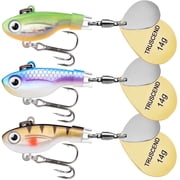 TRUSCEND Easy Catch Fishing Lures with Vibrating Swimming Flashing and Jigging Action, Ultimate Search Bait for All Fish Specie, Amazing Ice Fishing Jig Spinners with BKK Hook, Long Cast Spinner Bait