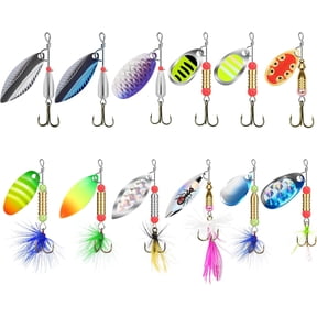 TRUSCEND Swimming or Jigging Fishing Spinners with Two-Way Spinning Spoons System, Rooster Tail Fishing Lures with Flash Copper Body & Blade Freshwater and Saltwater Blade Bait for Bass Walleye Trout