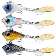 TRUSCEND Vibespinner Lures with BKK Hooks   Easy Catch 4 Actions Vibrate/Swim/Flash/Jig for More Bites, Longer Cast Search Bait   Jigs for Bass, Crappie, Trout  Ideal for Family Fishing