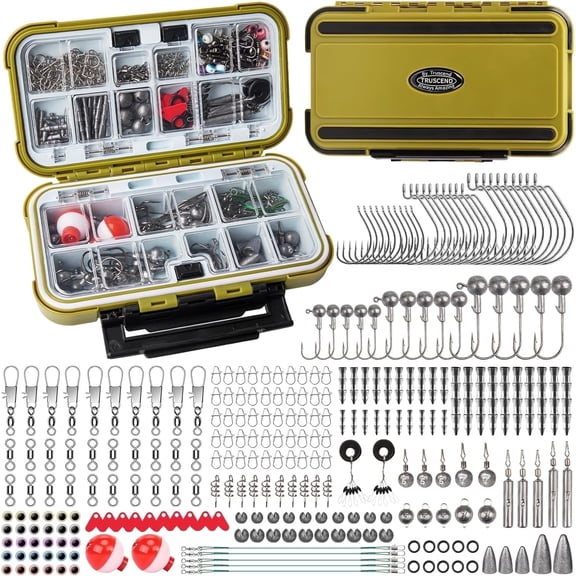 TRUSCEND Fishing Lures & Tackle Kit Selected Fishing Kits for Starter Freshwater Saltwater, Economic Giftable Premium Starter Fishing Gear Set Fishing Gifts Available