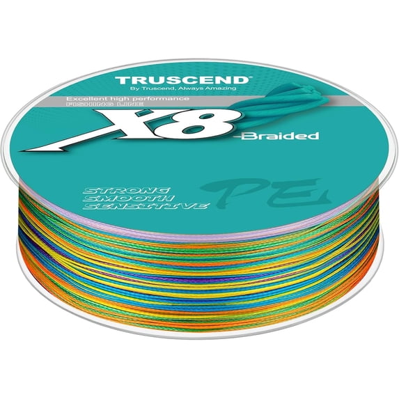 TRUSCEND X8 Braided Fishing Line, Durable and Valuable PE Braid Line for Professional, More Thinner More Smoother Performance for Casting Well, Must-Have Freshwater Fishing Gear, Fishing Gift for Men