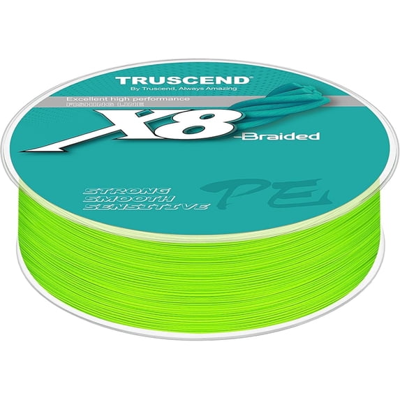 TRUSCEND X8 Braided Fishing Line, Durable and Valuable PE Braid Line for Professional, More Thinner More Smoother Performance for Casting Well, Must-Have Freshwater Fishing Gear, Fishing Gift for Men