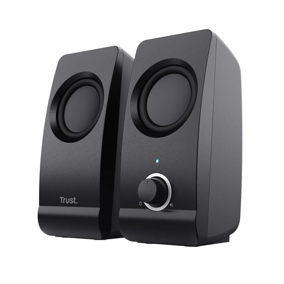 Trust Remo 2.0 PC Speakers, 16W (8W RMS), USB Powered, Jack 3.5mm, Stereo Speaker Set with Volume Control, Compact Sound System for Computer and Laptop - Black