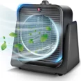 thumbnail image 1 of TRUSTECH Portable Cooling Fan, Desk Fan 2 in 1 Fan Heater Combo, 45° Tilt Air Circulator, 2 Speed, Safety Protection for Home Office, Black, 1 of 7