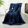 thumbnail image 1 of TRUSTWARMTH Heated Blanket Electric Blanket Twin Waffle, 62" x 84" with Sherpa Fleece Fast Heating Blanket 6 Heating Levels & 10 Hours Auto off ETL Certification, Navy Blue, 1 of 7