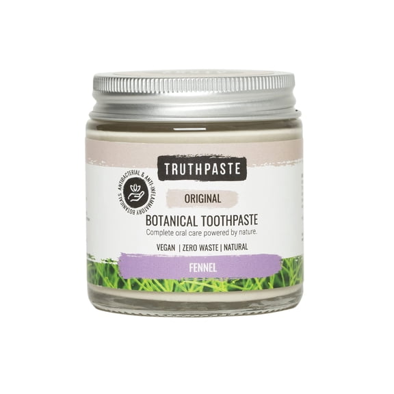 TRUTHPASTE Original Natural Zero Waste Toothpaste Eco Friendly & Plastic Free. Vegan. Fluoride Free, SLS Free, Mint Free with neem & Aloe Vera. Suitable for Sensitive Teeth. (Fennel 100ml)