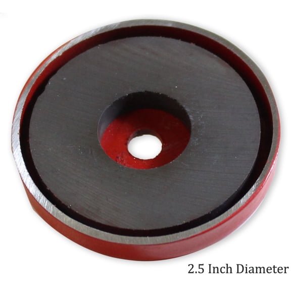 TRUVUE Donut-Shaped Magnetic Clamp | 2 1/3" (5.9 cm) Diameter | Robust 33 lbs (15 kg) Holding Capacity | Vibrant Red Metal Encasement