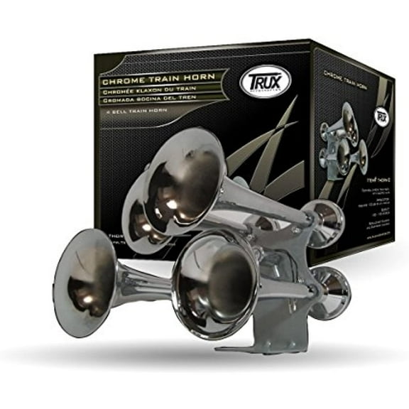 TRUX THORN-2 Train Horn, 4 Bell, Chrome (140 145 Decibels)