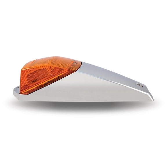 TRUX TLED-CAB2 - Amber Rectangular LED Cab Light W/ Chrome Base & Amber Lens