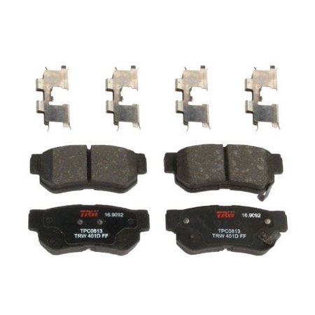 TRW TPC0813 Premium Rear Disc Brake Pad Set Fits select: 2010 HYUNDAI ELANTRA TOURING, 1999-2008 HYUNDAI SONATA