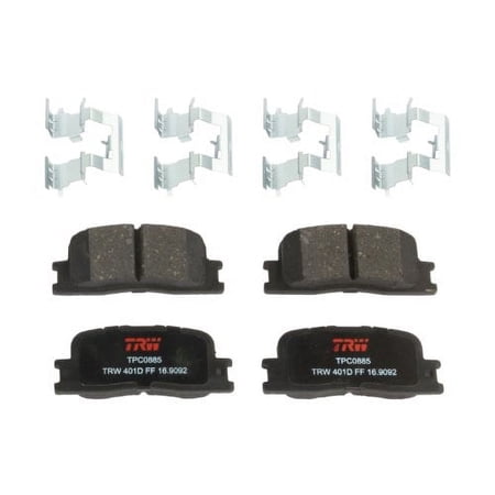 TRW TPC0885 Premium Ceramic Rear Disc Brake Pad Set Fits select: 2001-2003 TOYOTA HIGHLANDER
