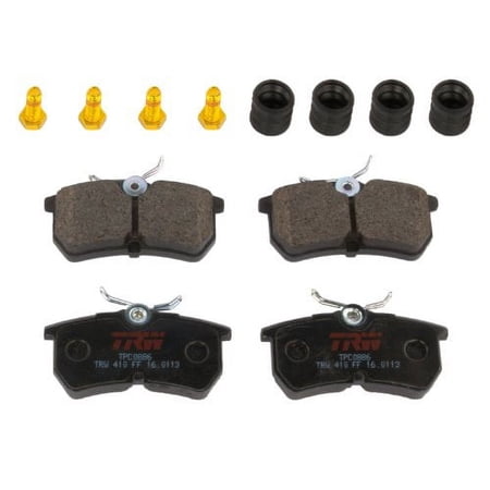 TRW TPC0886 Premium Ceramic Rear Disc Brake Pad Set Fits select: 2000-2007 FORD FOCUS, 2014 FORD FIESTA