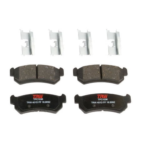 TRW TPC1036 Premium Ceramic Rear Disc Brake Pad Set Fits select: 2004-2006 SUZUKI FORENZA, 2005-2006 SUZUKI RENO