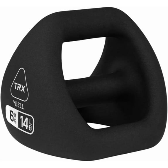 TRX YBell Neo Series 3-in-1 Kettlebell, Dumbbell and Push Up Bar Workout Equipment | Commercial Grade Neoprene Coated Surface | Perfect for Strength Training & Conditioning Workouts | 14lbs