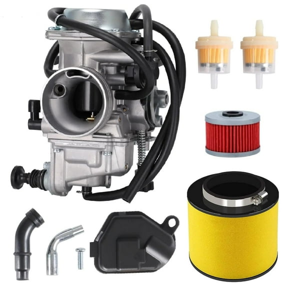 TRX350 Carburetor Carb Compatible with Honda 16100-HN5-M41 Rancher 350 TRX350FE TRX350FM TRX350TE TRX350TM 2000-2006 TRX450 FE/FM/TE/TM/ES 4 Stroke Air Filter Kit