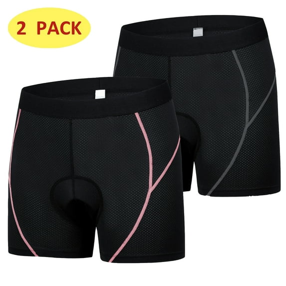 TRYSIL Women's Bike Shorts 4D Gel Padded Cycling Underwear Bicycle Biking Shorts,2 Packs,Pink+Gray,M