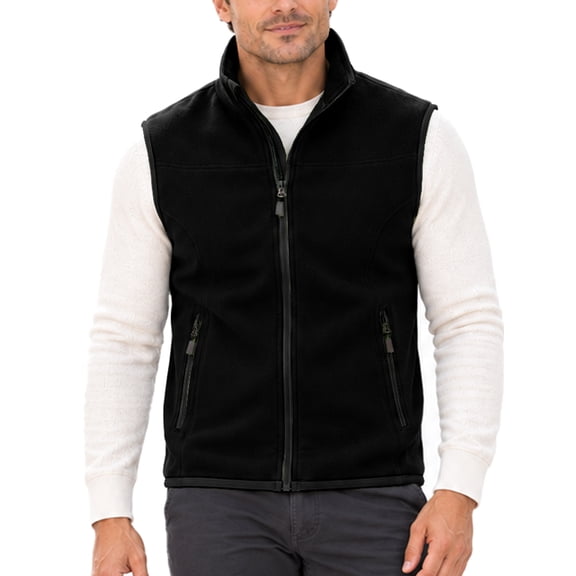 TRYSIL Men's Fleece Vest Golf Lightweight Zip-Up Sleeveless Jacket