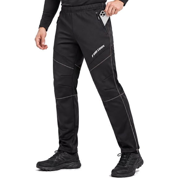TRYSIL Men's Fleece Lined Pants Water Resistant Winter Windproof Outdoor Hiking Cycling