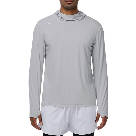 TRYSIL Men's Athletic Hoodies Long Sleeve Fishing Lightweigh Pullover Shirts UPF 50+ Sun Protection Shirts Rash Guards