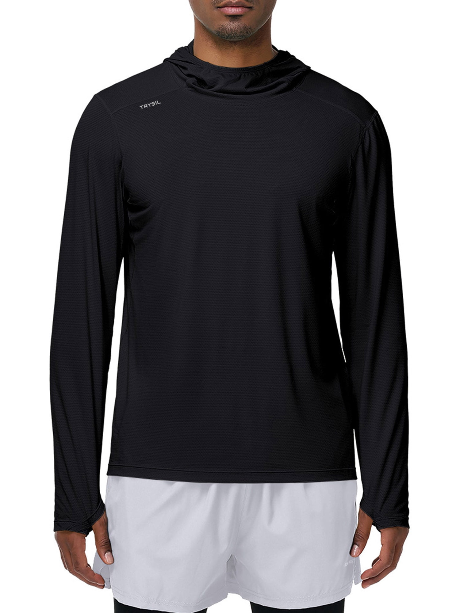 Men's Athletic Hoodies Long Sleeve Fishing Lightweigh Pullover Shirts UPF 50+ Sun Protection Shirts Rash Guards