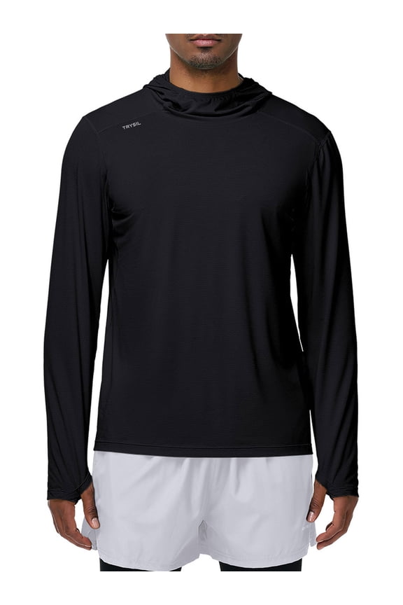 Men's Athletic Hoodies Long Sleeve Fishing Lightweigh Pullover Shirts UPF 50+ Sun Protection Shirts Rash Guards