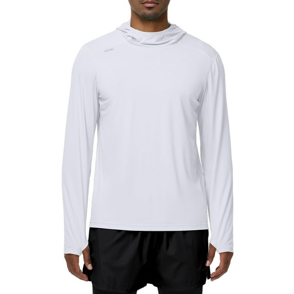 TRYSIL Men's Athletic Hoodies Long Sleeve Fishing Lightweigh Pullover Shirts UPF 50+ Sun Protection Shirts Rash Guards