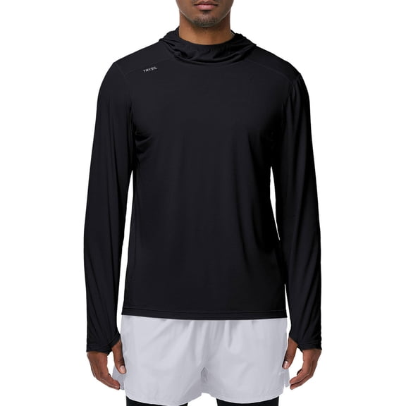 TRYSIL Men's Rash Guard Hooded UPF 50 Sun Protection Long Sleeve Lightweight Shirt