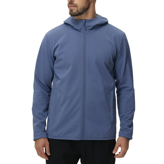 TRYSIL Men's Softshell Jacket Hoodie Fleece Lined Lightweight Warm Rain Waterproof Windbreaker Outdoor Hiking Coat,Size(S-3XL)