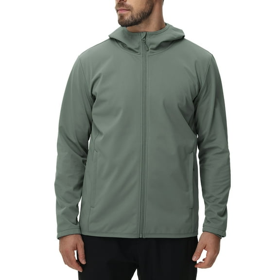 TRYSIL Men's Softshell Jacket Hoodie Fleece Lined Lightweight Warm Rain Waterproof Windbreaker Outdoor Hiking Coat,Size(S-3XL)