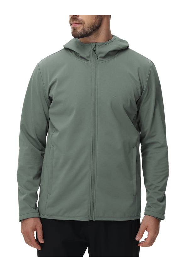 Men's Softshell Jacket Hoodie Fleece Lined Lightweight Warm Rain Waterproof Windbreaker Outdoor Hiking Coat,Size(S-3XL)