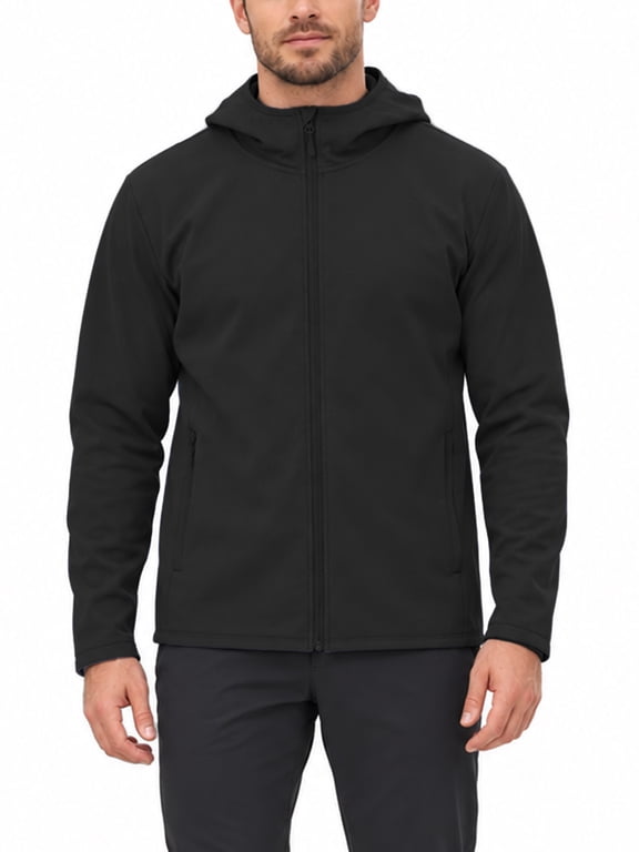 Men's Lightweight Softshell Jacket Hoodie Fleece Lined Warm Rain Waterproof Windbreaker Outdoor Hiking Coat,Size(S-3XL)