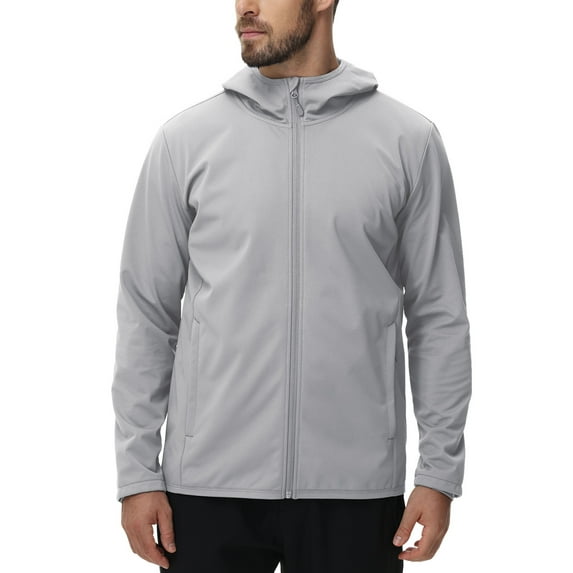 TRYSIL Men's Softshell Jacket Hoodie Fleece Lined Lightweight Warm Rain Waterproof Windbreaker Outdoor Hiking Coat,Size(S-3XL)