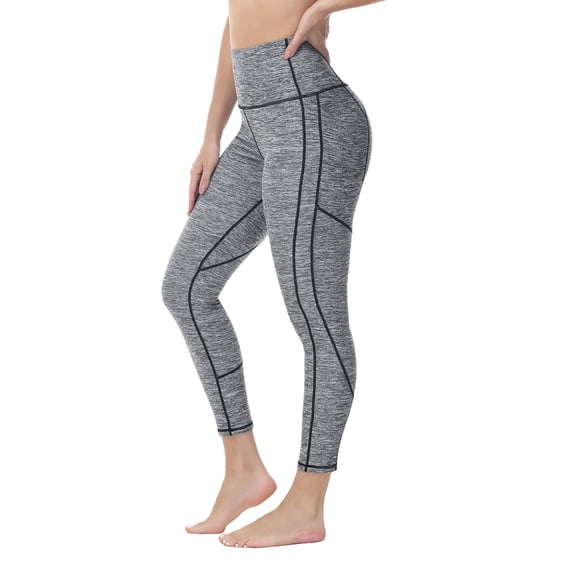 TRYSIL Women Thick High Waist Capris Yoga Leggings Workout Pants Running with Pockets,Size(XS-2XL)