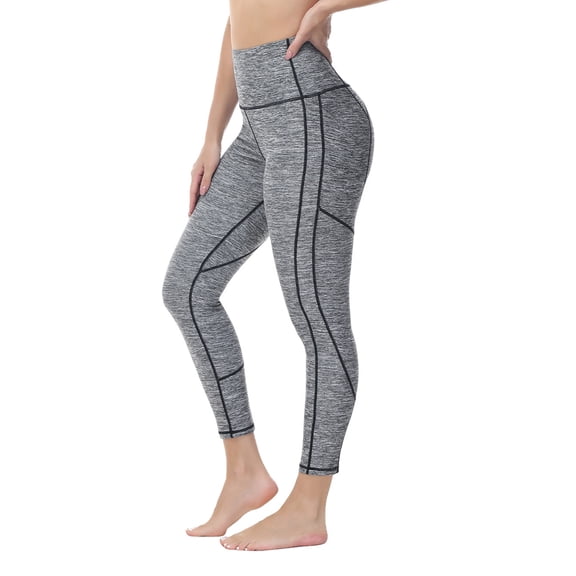 TRYSIL Women Thick High Waist Capris Yoga Leggings Workout Pants Running with Pockets,Size(XS-2XL)