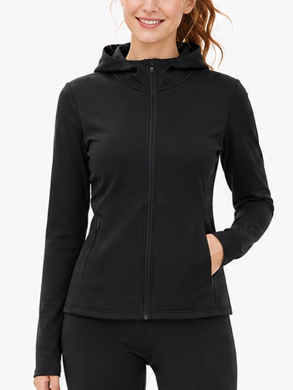 Women's Fleece Jacket Hoodie Lightweight Athletic Warm Full-Zip Polar Soft Long Sleeve Outdoor,Size(XS-4XL)