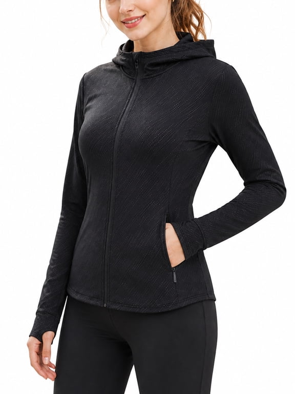 Women's Fleece Jacket Hoodie Lightweight Athletic Warm Full-Zip Polar Soft Long Sleeve Outdoor,Size(XS-4XL)