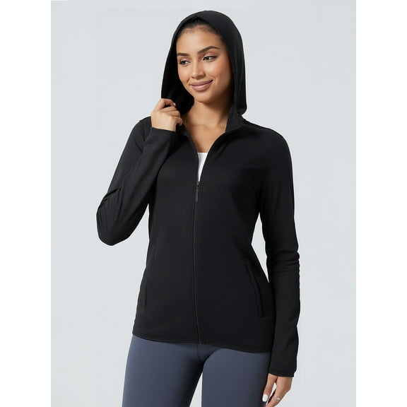 TRYSIL Women's Fleece Jacket Hoodie Athletic Warm Full-Zip Polar Soft Long Sleeve Outdoor,Size(XS-4XL)
